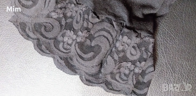 40 den Черни дамски ,плътни чорапи с дантела за жартиери , снимка 6 - Бельо - 53197182