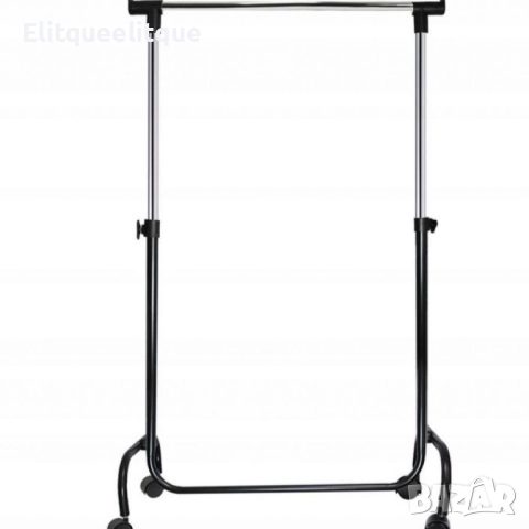 Регулируема метална закачалка на колелца – мобилен гардероб с регулируема височина, снимка 6 - Закачалки - 52125024