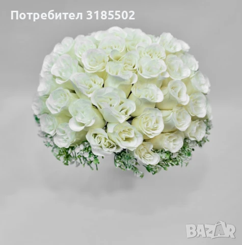 Елегантен букет от изкуствени рози, снимка 6 - Изкуствени цветя - 51228010