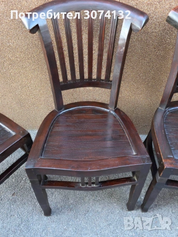 Масивни трапезни столове от тиково дърво, снимка 5 - Столове - 53566469