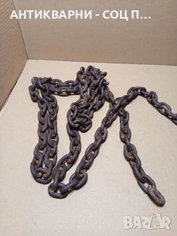 Стар Масивен Телферен Синджир. Дължина 3.5м/ Тегло 5.900кг., снимка 2 - Антикварни и старинни предмети - 52092173