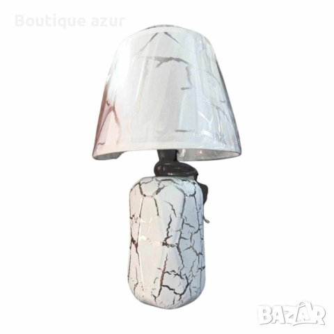 Стилна нощна лампа с елегантен мраморен дизайн, снимка 1 - Настолни лампи - 45034679