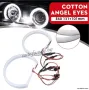 Cotton LED Ангелски очи за BMW E60 131+101mm, снимка 1