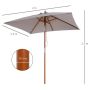 Outsunny 2m x 1,5m градински чадър-чадър с накланящ се сенник, снимка 5