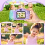 Детска камера 1080P HD 2,0-инчов екран с 32GB карта, лилава, снимка 7
