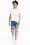 H&M къси еластични дънки за момче, снимка 1 - Детски къси панталони - 45879629