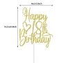18 години ❤ Happy Birthday години златист брокатен картонен топер за торта рожден ден, снимка 2