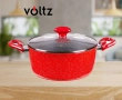 Тенджера Voltz , 2.2л./4л./6.5л.,  Мраморно покритие, Индукция, Червен, снимка 2