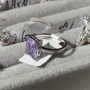 Елегантен сребърен пръстен с аметист и цирконий., снимка 1