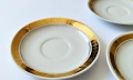 Български порцелан чинии от 1966г. с позлата, снимка 3