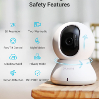 Охранителна камера blurams, 2K вътрешна камера 360° камера за домашни любимци за домашна сигурност , снимка 2 - HD камери - 44979007