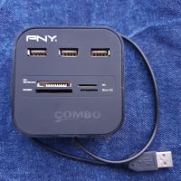 Четец за карти с USB hub PNY, снимка 2 - Друга електроника - 39891753