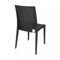 Градински стол от полипропилен с плетен дизайн - Черен, снимка 3 - Столове - 44962919