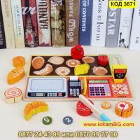 Магазин за плодове и зеленчуци тип дървена дъска - КОД 3671, снимка 2 - Игри и пъзели - 45081260