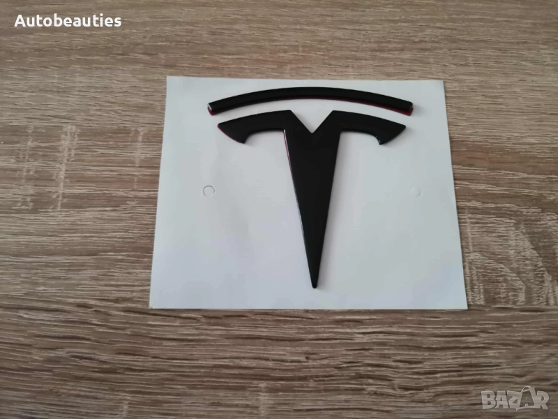 черен гланц лого Tesla , снимка 1