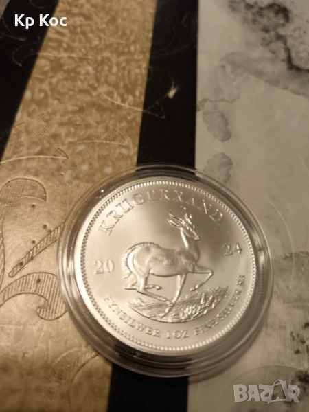 сребърна монета Кругерранд Южна Африка 1 унция сребро 999, снимка 1