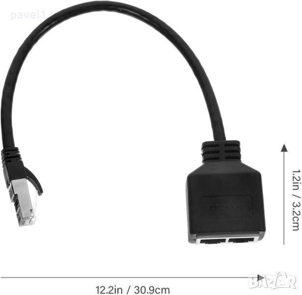 МРЕЖОВ LAN СПЛИТЕР, RJ45 УДВОИТЕЛ, UKCOCO 1 to 2 Splitter Ethernet Cable, снимка 1