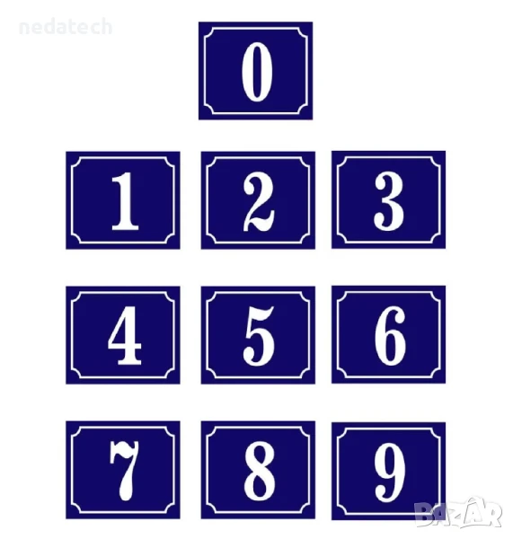 Самозалепващи се маркиращи числа 0-9, 11x9 см. , снимка 1