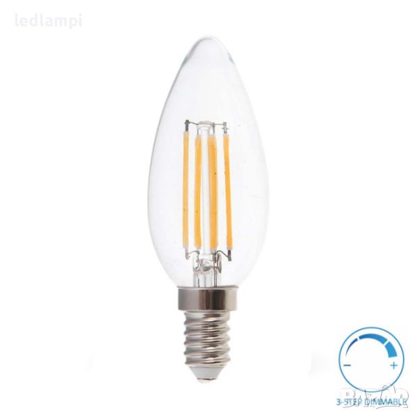 LED лампа 4W Filament свещ E14 3 Step Dimming Топло Бяла Светлина, снимка 1