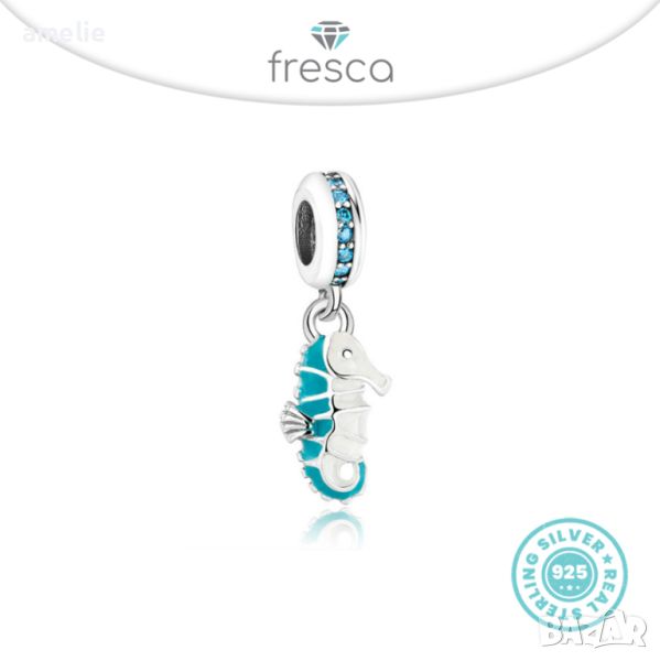 Талисман Fresca по модел тип Pandora Пандора сребро 925 Seahorse Dangle. Колекция Amélie, снимка 1