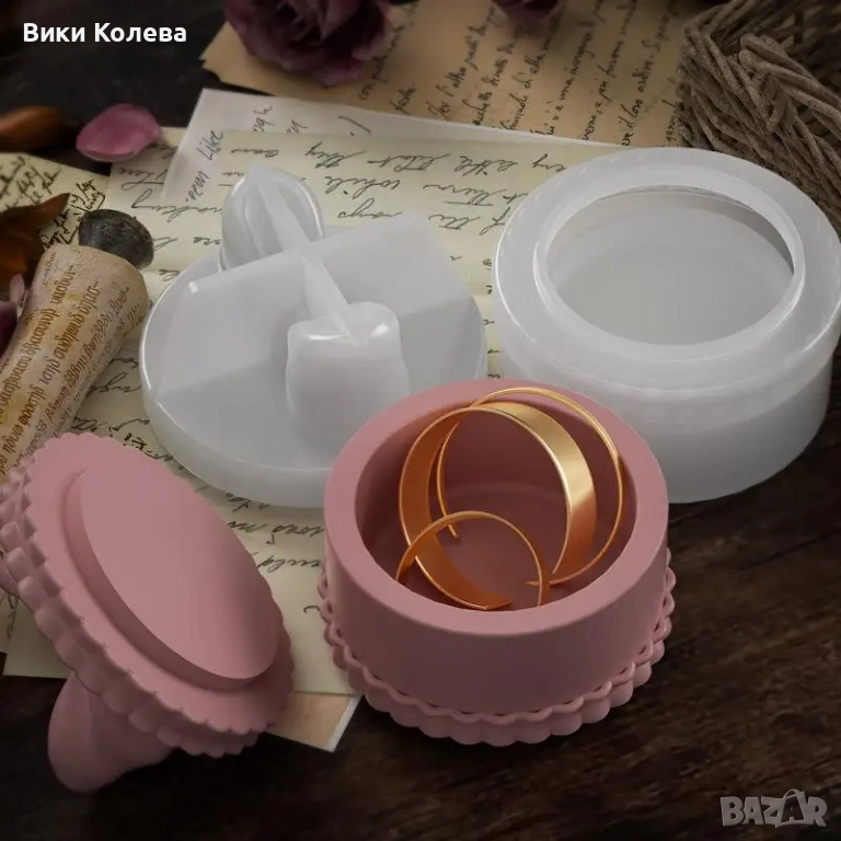 Силиконов молд „Coquette Bow” – Форма за стекиращи се кутийки за бижута, снимка 1