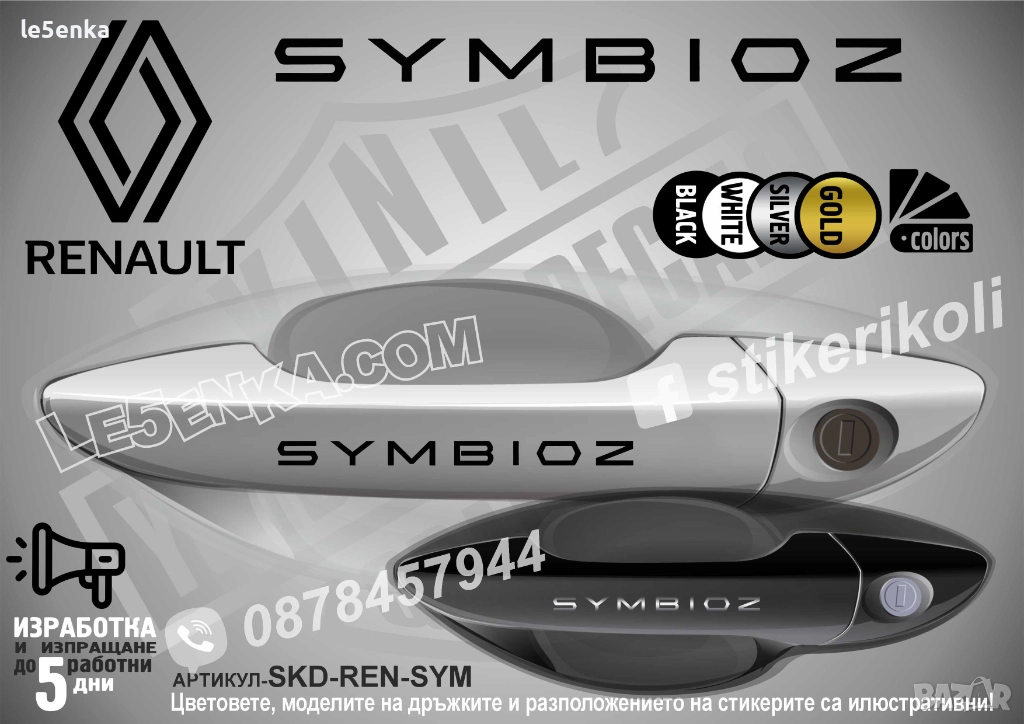 RENAULT Symbioz стикери за дръжки SKD-REN-SYM, снимка 1