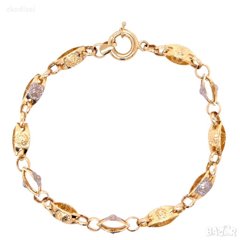 Златна мъжка гривна 4,02гр. 21,5см. 14кр. проба:585 модел:36430-3, снимка 1