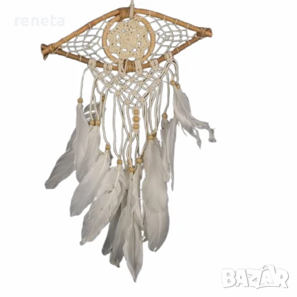 Капан за сънища, Око, Ръчна изработка, Текстил/бамбук, 9х23 см, снимка 1