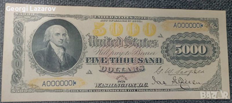 5000 долара САЩ 1878, снимка 1