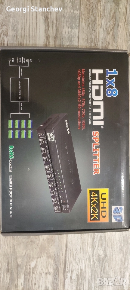 HDM splitter 1x8 UHD 4Kx2K, снимка 1