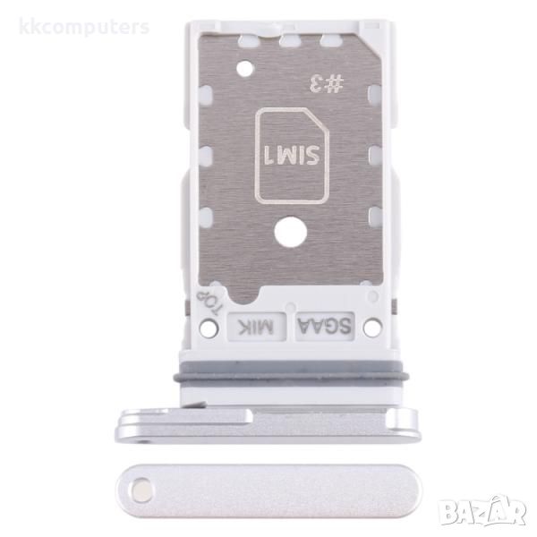 SIM / MicroSD държач 2 SIM /Сребърен/ за Samsung S711B S23 FE Баркод : 116118, снимка 1