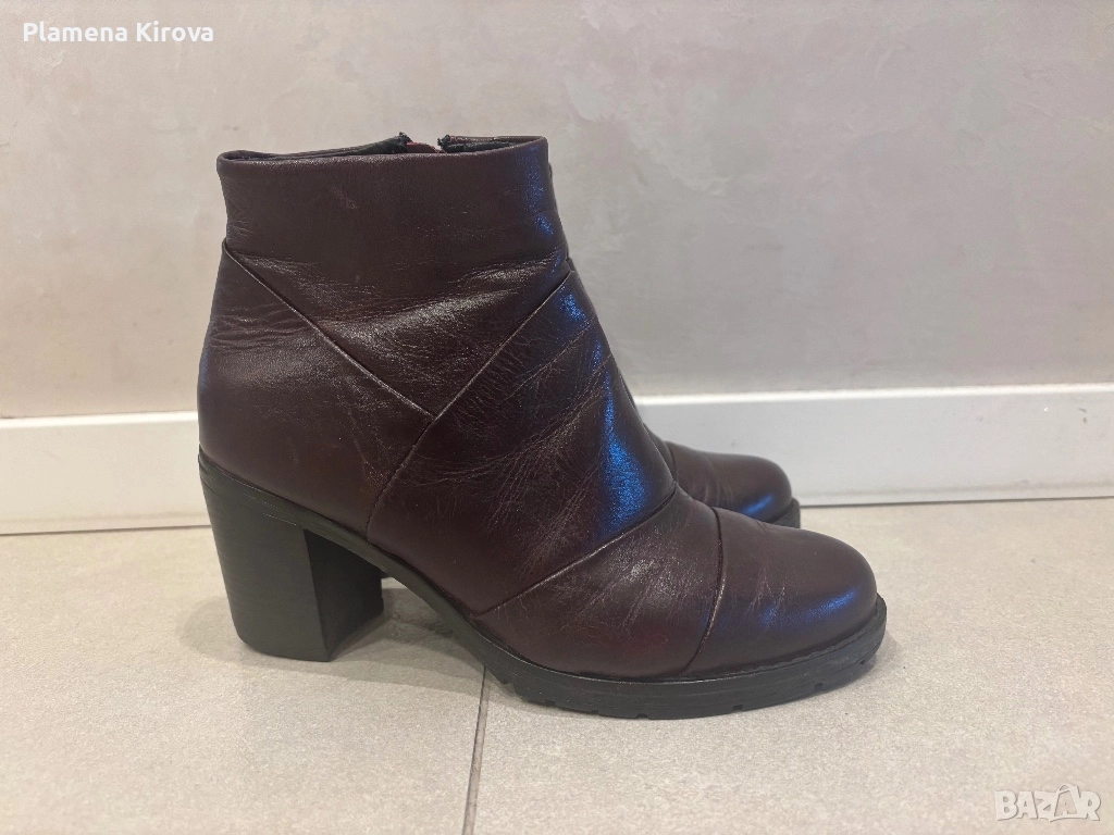 Боти от естествена кожа | Номер 37 (или 36.5), снимка 1
