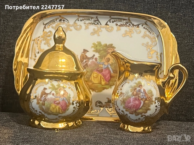 Бароков сервиз порцелан с 22 К злато, снимка 1