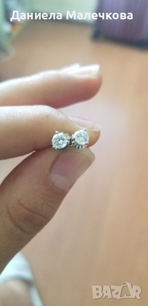 Диамантени обеци 0.50 ct общо, снимка 1