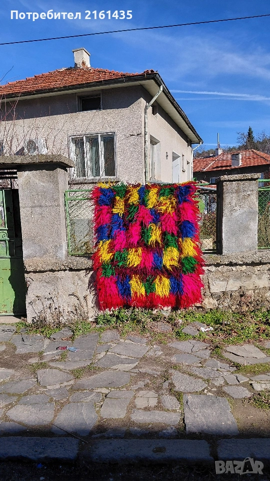 Ново неупотребявано вълнено ръчно тъкано Родопско халище , снимка 1