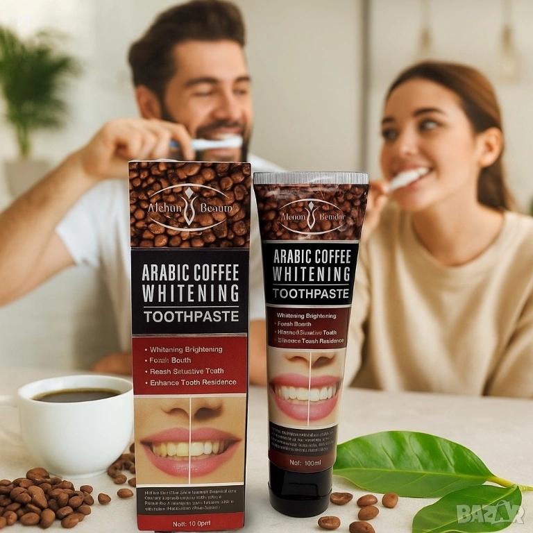 Избелваща паста за зъби с екстракт от арабско кафе , снимка 1