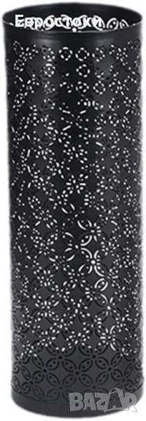 Метален държач за чадър. Кръгла метална стойка за чадър, Свободно стоящ. Черно Размер 42*15 см , снимка 1