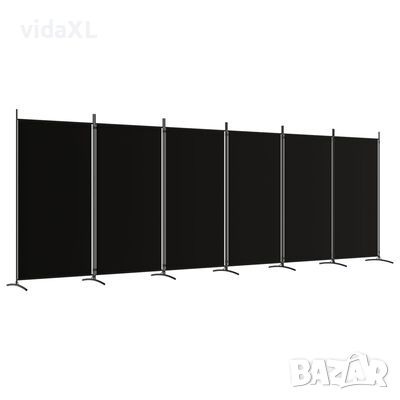 vidaXL Параван за стая, 6 панела, черно, 520x180 cм, (SKU:350273, снимка 1