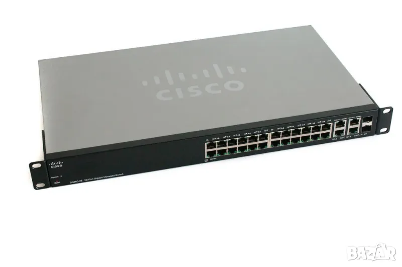 Cisco SG300-28 Gigabit Switch | 24 Port 10/100 + 4 Port Up Link 10/100/1000 + 2 Port SFP, снимка 1