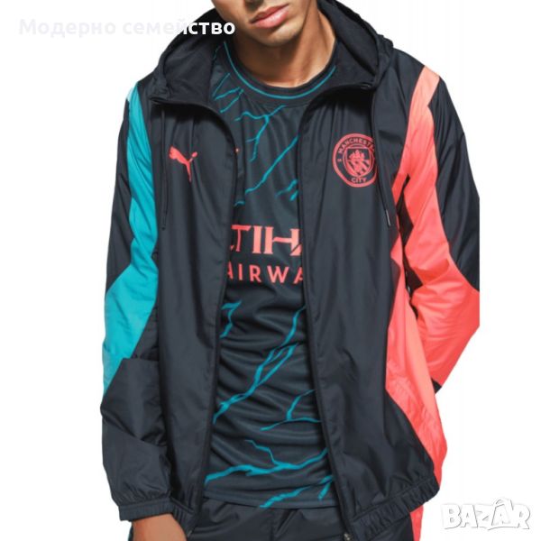 Мъжко яке  puma x manchester city fc pre match anthem jacket dark navy multi, снимка 1