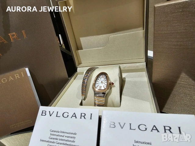 BVLGARI Serpenti Tubogas Snake Rose Gold and Silver Дамски Часовник, снимка 4 - Дамски - 53058261