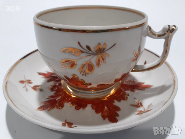 Сервиз.Костен руски порцелан.От 60-те години.Маркировка., снимка 2 - Колекции - 53540652