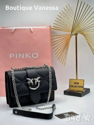Дамска  черна чанта Pinko , снимка 4 - Чанти - 53685836