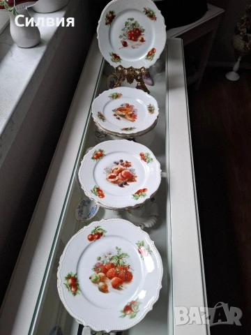 Антикварен Комплект Десертни Чинии „P.K. Silesia“ – Късче История от Силезия, снимка 11 - Сервизи - 53913619