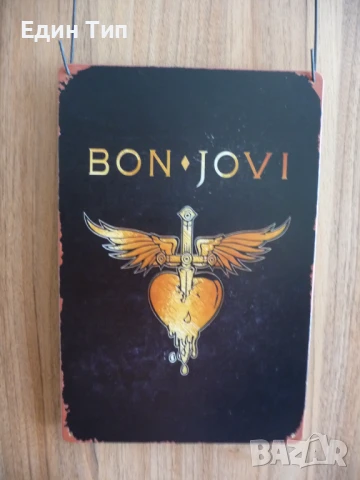 Метална табела Bon Jovi рок класика Бон Джови рокаджии китари
