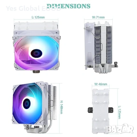 CPU охладител AssassinX120 SE ARGB бял 4 heatpipes, снимка 5 - Други - 54134823