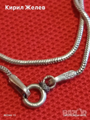 Сребърен синджир плетка тип Змийска кожа майсторска ръчна изработка 52684, снимка 3 - Колиета, медальони, синджири - 53045351