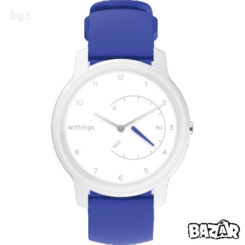 НОВ Часовник Smartwatch Withings Move, White/Blue Батерия с 18 месеца живот!, снимка 1 - Смарт гривни - 46591513