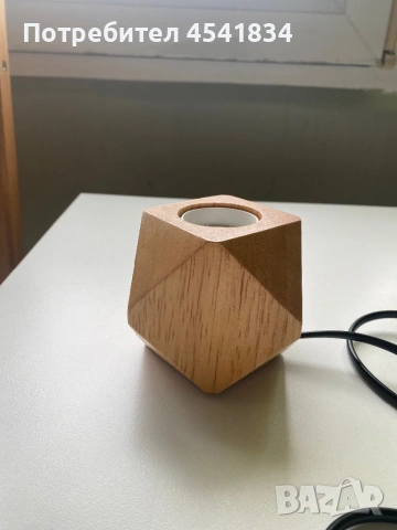 Настолна лампа от масивно дърво, снимка 2 - Настолни лампи - 54266782