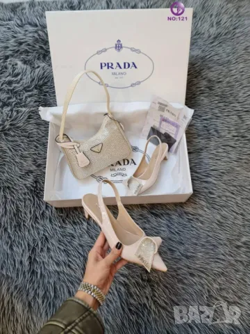 дамски обувки на ток и чанта prada, снимка 6 - Дамски обувки на ток - 46860084